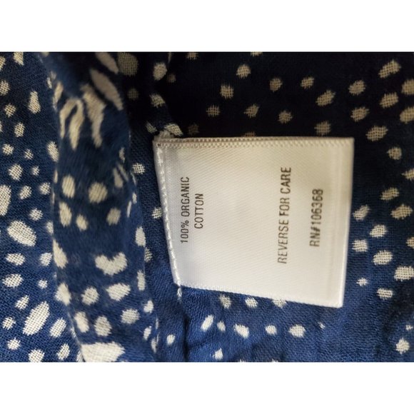 Garnet Hill Women's S Tunic Blue Floral Flowy Oversized V-Neck Sleeveless Sheer - Picture 9 of 12